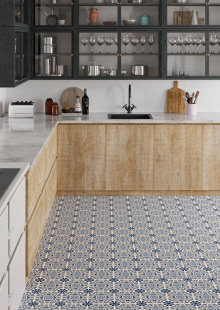 Керамогранит Laparet Kingstone Blue голубой матовый карвинг (19,6х19,6)